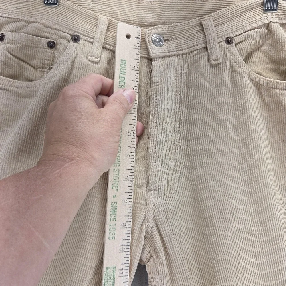 Vintage Levis 501 Jeans Mens Beige Corduroy Straight Button Fly USA Fits 30x34